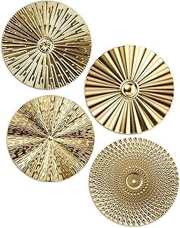 Hicarer 4 Pcs 12 Inch Metal Wall Art Decor Sunburst Hanging Metal Artwor...