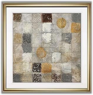 Metallic Mosaic II Abstract Wall Art with Gold Frame Artwork Contemporar...