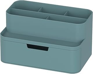 BLUE GINKGO Compact Desk Organizer – Small 5-Compartment, Half Drawer St...