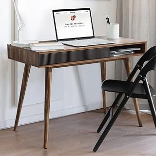 Artswish Mid Century Modern Office Desk with Drawer - Simple Writing Des...