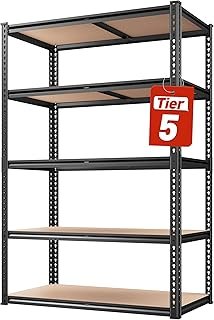 REIBII 2020LBS Storage Shelves 5 Tier Garage Shelving Heavy Duty, Adjust...