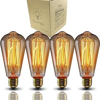 GOENDR E26 40W Edison Bulbs, ST64 2700K Warm Dimmable, Bravelight Vintag...