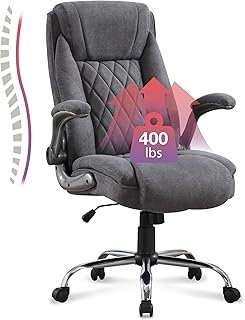 Big and Tall Fabric Office Chair 400lbs High Back Executive Computer Des...