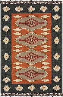 Area Rugs for 6x8 Living Room Kilim Rug Southwestern Wool Jute Reversibl...