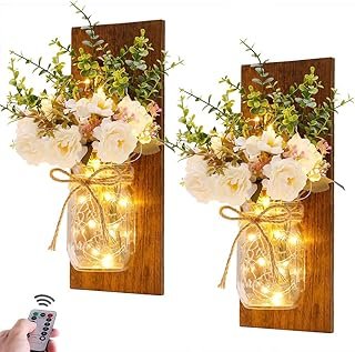 Rustic Wall Sconces Mason Jar Sconces Handmade Wall Art Hanging Design w...