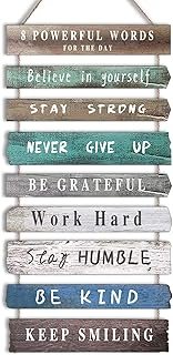 Inspirational Wall Art Decor for Office, Wooden Rustic Hanging Motivatio...