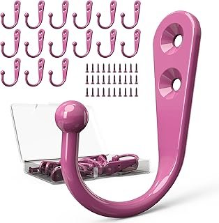 15-Pack Coat Hooks with 30 Screws | Heavy Duty Wall Mounted for Robe, Ba...