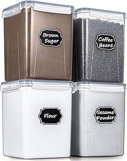 Wildone Large Food Storage Containers 5.2L /175oz, 4 Piece BPA Free Plas...