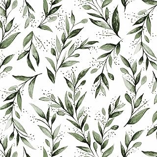 Livebor Green Leaf Wallpaper Peel and Stick Olive Leaf Contact Paper 17....