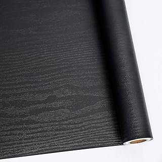 Abyssaly Peel and Stick Wallpaper Black Wood Contact Paper Decorative Se...