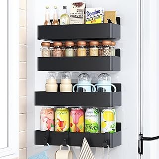 Magnetic Spice Rack for Refrigerator, Kitchen Organizer and Storage Shel...
