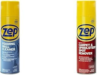 Zep ZUFWC18 Foaming Wall Cleaner and ZUSPOT19 Instant Spot Remover, 18 o...