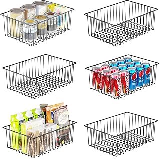 Simple Trending 6 Pack Large Wire Baskets for Organization, Metal Pantry...
