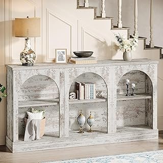 Tribesigns Farmhouse Console Table, 63-Inch Long Entryway Table with 3 T...