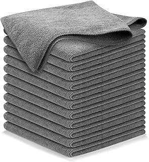 USANOOKS Microfiber Cleaning Cloth Grey - 12 Pcs (12.5
