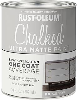 Rust-Oleum Aged Gray Chalked All-in-One Ultra Matte Paint | One Coat Cov...