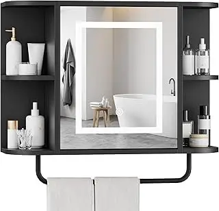 Bathroom Wall Cabinet with Mirror, Mirrored Medicine Cabinet with 3 Colo...