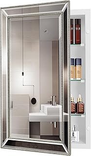 Retro Vintage Bathroom Mirror Medicine Cabinet - 16x26 Inch Wall-Mounted...