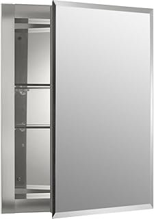 KOHLER CB-CLR1620FS Single Door Beveled Medicine Cabinet with Mirror Doo...