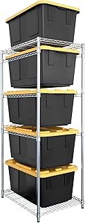 SafeRacks 5-Tier Steel Tote Rack WS-BR27 - Maximize Space, Declutter, NS...