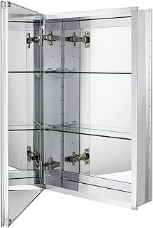 Fundin Aluminum Bathroom Mirror Cabinet Recess Mount Only, with Framless...