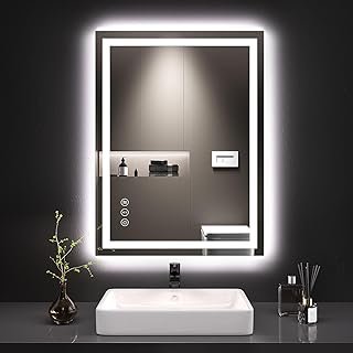 LOAAO 24X32 LED Bathroom Mirror with Lights, Anti-Fog, Dimmable, Backlit...