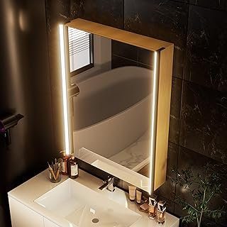 30 x 23-1/4 Inch LED Lighted Medicine Cabinet with Mirror, Moisture-Resi...