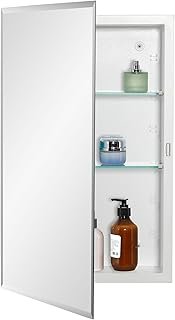 Bathroom Medicine Cabinet with Beveled Edge Mirrored Door 15 x 24 inch, ...