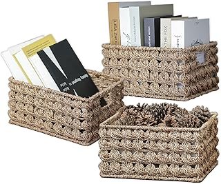 Ellinia Wicker Storage Baskets, Seagrass Baskets for Counter Organizing,...