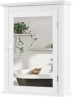 GLACER Bathroom Mirror Cabinet, Wall Mounted Storage Cabinet with Mirror...