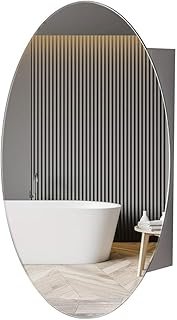 Movo Oval Medicine Cabinet with Mirror,18 inch x 26 inch Frameless Mirro...