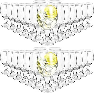 Patelai Set of 30 Clear Glasses 13.5 oz Water Goblet Glass Stemmed Water...
