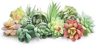 HappyHapi 12 Pcs Artificial Succulents Mini Fake Plants Unpotted Faux Su...