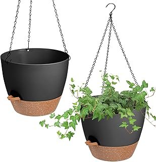 Hanging Planters for Indoor Outdoor Plants, 2 Pack Self Watering Hanging...