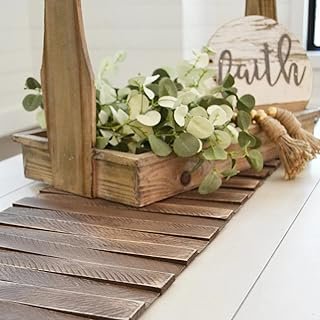 Wooden Table Runner,Natural Durable Wood Table Runner,25 x 12 Inches,Cof...