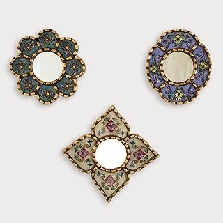 Artisan Small Accent Wall Mirror Set of 3 - Peruvian mirrors for wall wi...