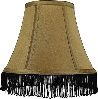 Urbanest Silk Bell Lamp Shade, 5-inch by 9-inch by 7-inch, Gold with Bla...