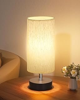 Small Table Lamp for Bedroom - Bedside Lamps for Night Stands, Minimalis...
