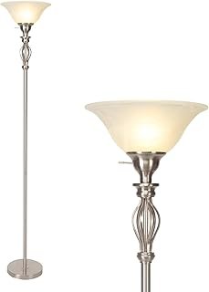Torchiere Floor Lamps for Living Room, Standing Lamp with White Alabaste...