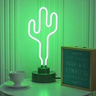 12V Real Glass Tube Neon Light Sculpture, Cactus Neon Sign Desktop Neon ...