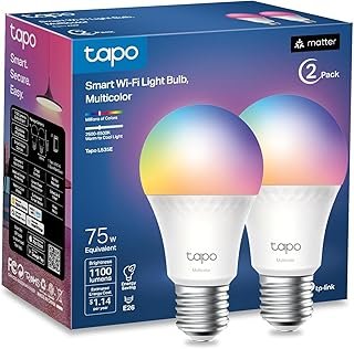 TP-Link Tapo Smart Light Bulbs, 1100 Lumens High Brightness (75W Equival...