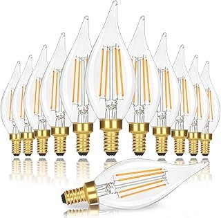 Dimmable E12 Candelabra LED Light Bulbs 40W Equivalent, 2700K Soft Warm ...