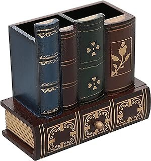 MyGift Decorative Desk Organizer Caddy, Pencil and Pen Holder with Botto...
