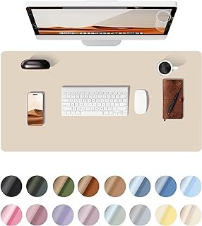 YSAGi Leather Desk Pad Protector, Office Desk Mat, Large Mouse Pad, Non-...