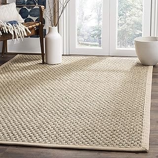 SAFAVIEH Area Rug 4x6 - Natural Fiber Collection - Natural & Beige, Seag...