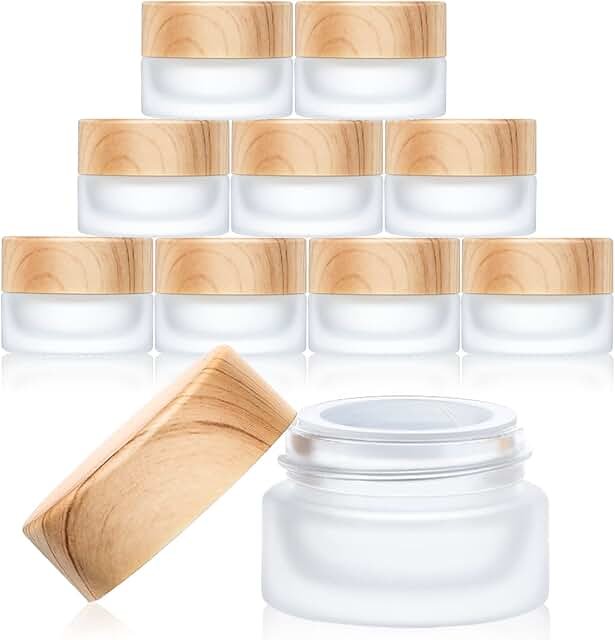 Geiserailie Glass Cosmetic Containers Empty Sample Jars with Leak Proof ...