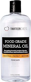Thirteen Chefs Mineral Oil - 12oz Food Grade Conditioner for Wood Cuttin...