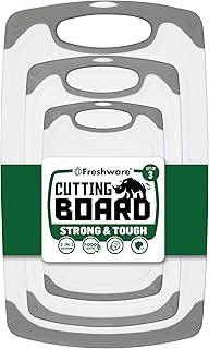 Freshware Cutting Boards for Kitchen, Chopping Board 3-Pack with Differe...