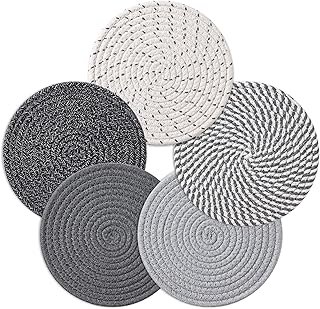 7 Inch Trivets for Hot Dishes, Pots and Pans, 5 Heat Resistant Pot Holde...