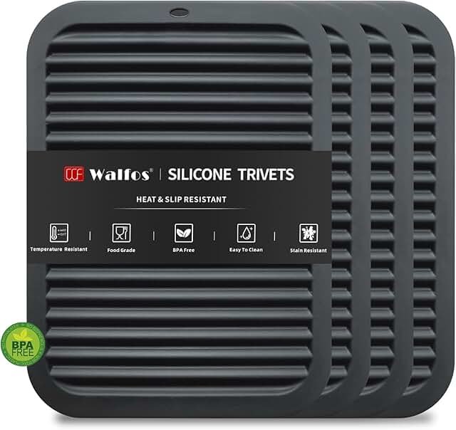 Walfos Silicone Trivets for Hot Pots and Pans - 446°F Heat Resistant Hot...